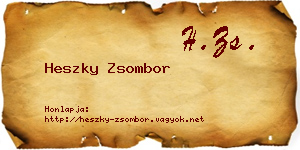 Heszky Zsombor névjegykártya